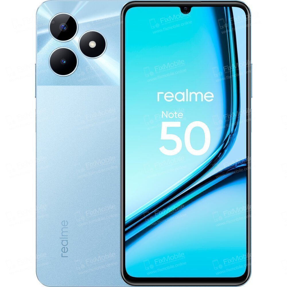 Шлейф для Realme Note 50 на сканер отпечатка пальцев (голубой)