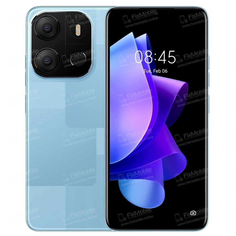 Стекло для Tecno POP 7 в сборе с OCA пленкой (черное)