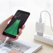 Превью Сетевое зарядное устройство HOCO C72A Glorious с кабелем micro-USB (белое) — 10