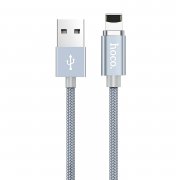 Кабель для Apple Hoco U40A магнитный (USB - lightning) (металлически-серый)