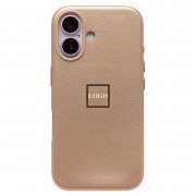 Чехол-накладка экокожа SafeMag для Apple iPhone 16 (золото пустыни)