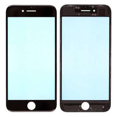 Стекло для Apple iPhone 8 с рамкой и пленкой OCA (черное) &mdash; 1