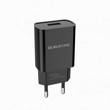 Сетевое зарядное устройство Borofone BA20A Sharp USB с кабелем для Apple Lightning (черное) — 1