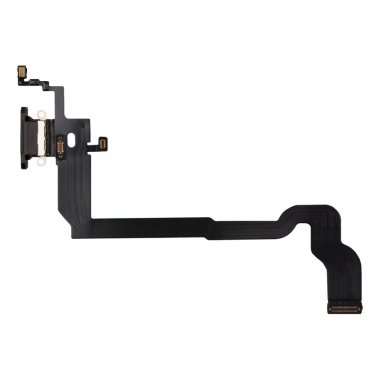 Шлейф для Apple iPhone X на разъем зарядки/микрофон (черный) Премиум &mdash; 1