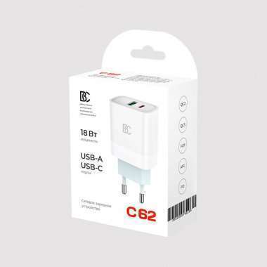 Сетевое зарядное устройство BC C62 USB/Type-C (белое) &mdash; 2
