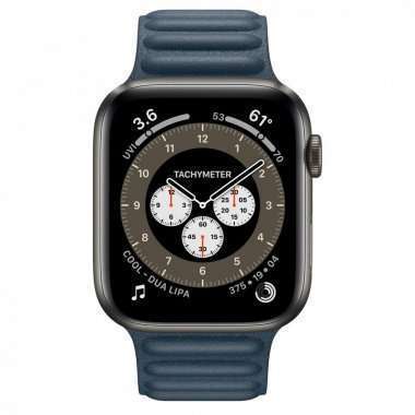 Ремешок - ApW31 для Apple Watch 45 mm экокожа на магните (синий) — 4